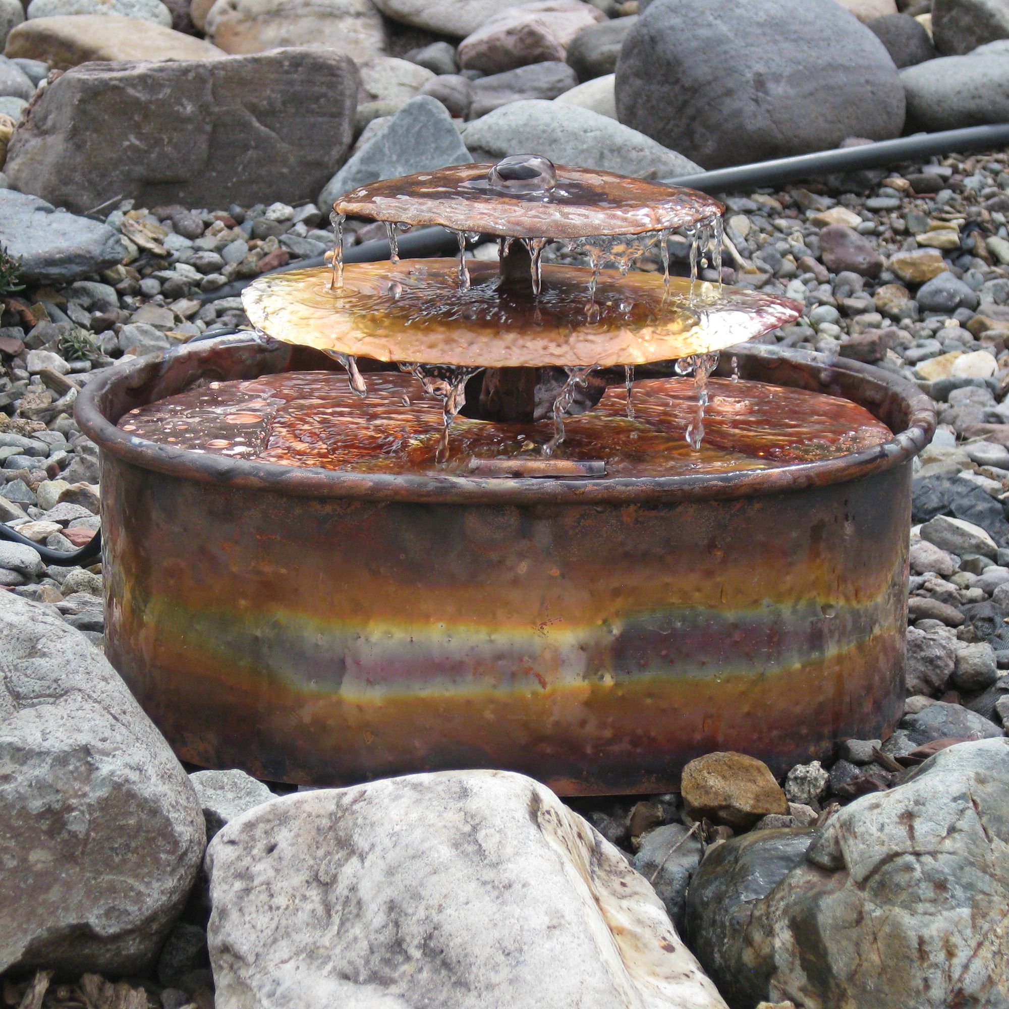 Aquarius 14 Wide Handcrafted Copper Bowl Water Fountain