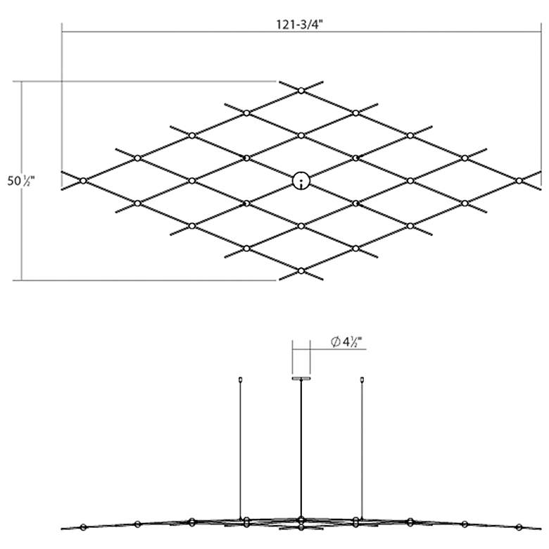 Image 2 Aquarius Medius 122"W 25.L Espresso Black LED Chandelier-Clear 2200/120"C more views