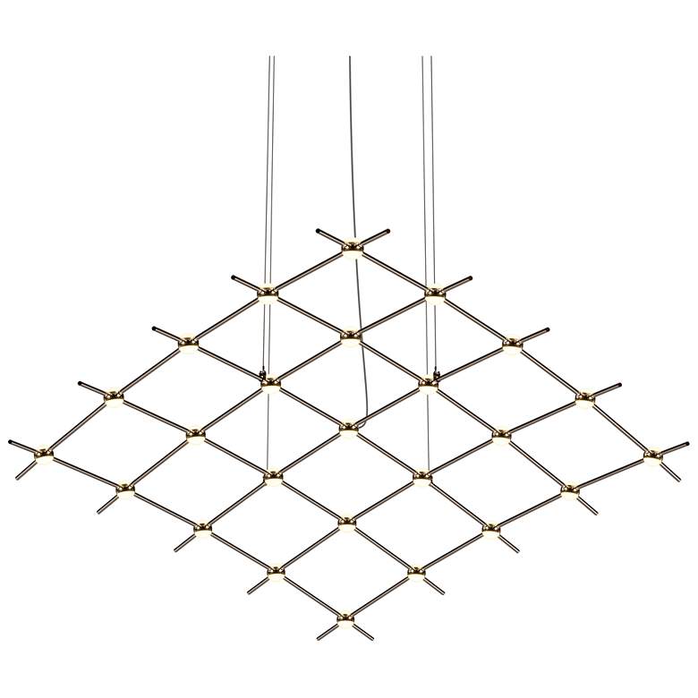 Image 1 Aquarius Medius 122"W 25.L Espresso Black LED Chandelier-White 2200/120"C