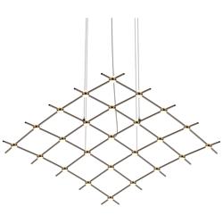 Aquarius Medius 122"W 25.L Espresso Black LED Chandelier-White 2700/120"C