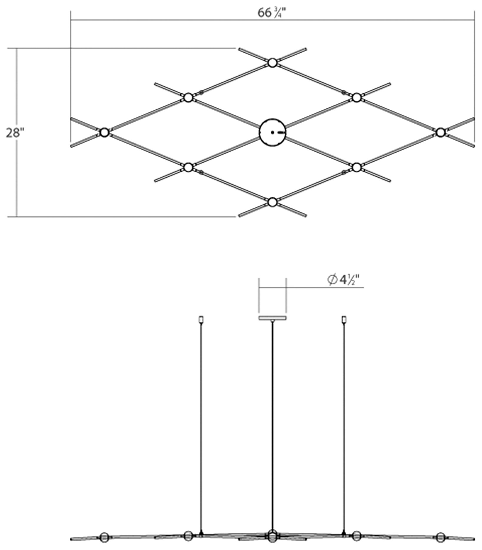 Image 2 Aquarius Minor 66.75"W 9.L Espresso Black LED Chandelier-Clear 3000/120"C more views