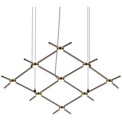 Aquarius Minor 66.75"W 9.L Espresso Black LED Chandelier-White 3000/120"C