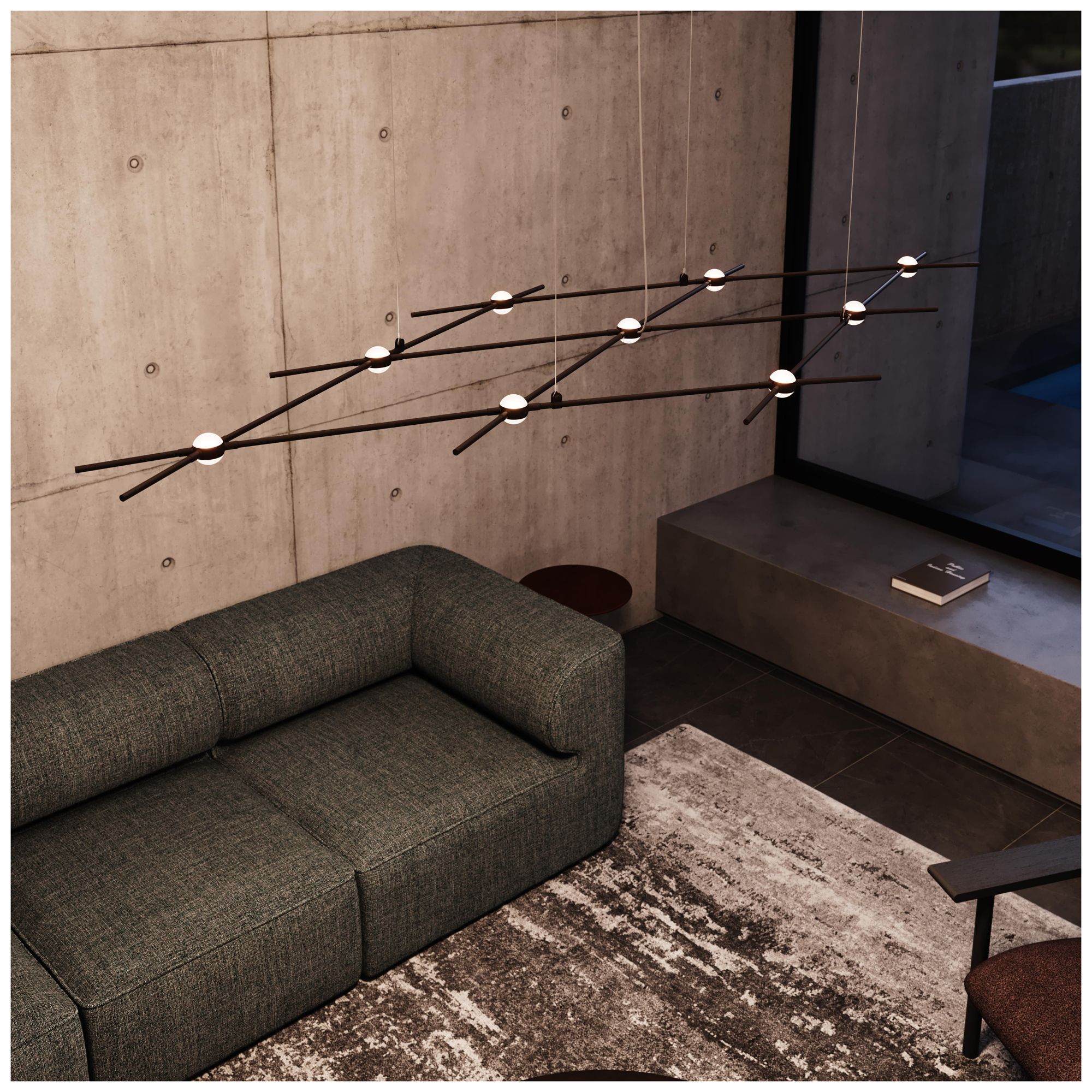 Aquarius Minor 66.75"W 9.L Espresso Black LED Chandelier-White 3000/120"C