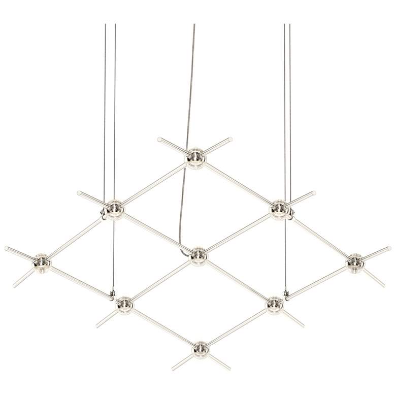 Image 1 Aquarius Minor Chandelier Satin Nickel Clear Faceted Lens 3000/240" Cable
