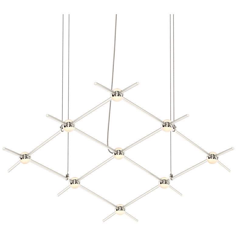 Image 1 Aquarius Minor Chandelier Satin Nickel White Optical Lens 3000/240" Cable