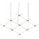 Aquarius Minor Chandelier Satin Nickel White Optical Lens 3000/240" Cable