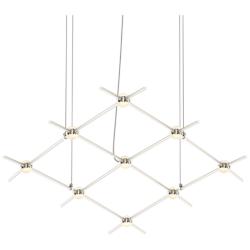 Aquarius Minor Chandelier Satin Nickel White Optical Lens 3000/240" Cable