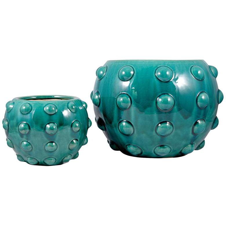 Image 1 Aquatica Aquamarine Ceramic Planters - Set of 2