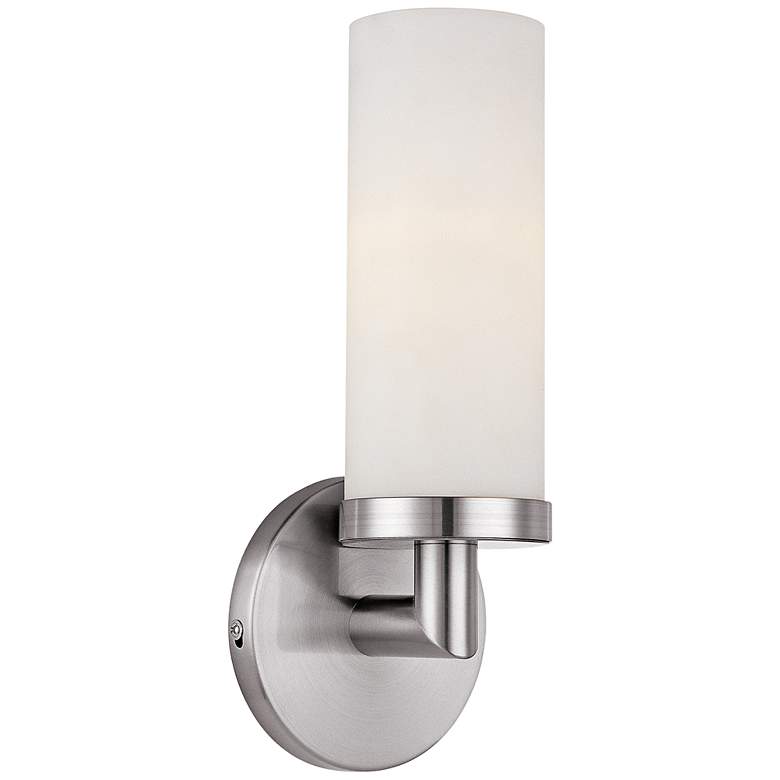 Image 1 Aqueous 12" High Brushed Steel Wall Sconce
