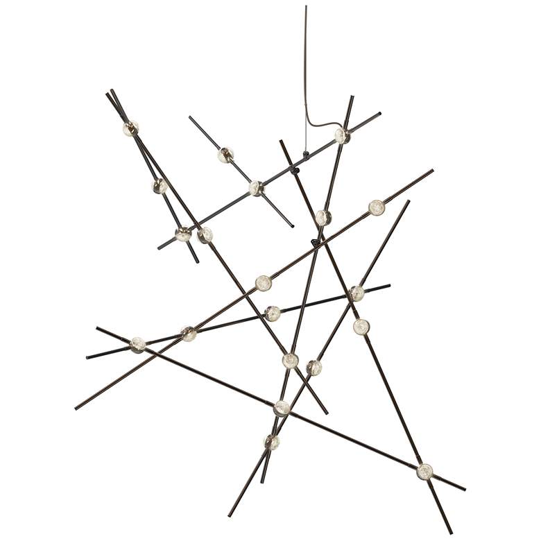 Image 2 Aquila Major 37.25"W 20.L Espresso Black LED Chandelier-Clear 2200/120"C