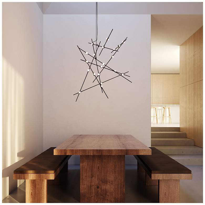 Image 7 Aquila Major 37.25"W 20.L Espresso Black LED Chandelier-Clear 2200/240"C more views