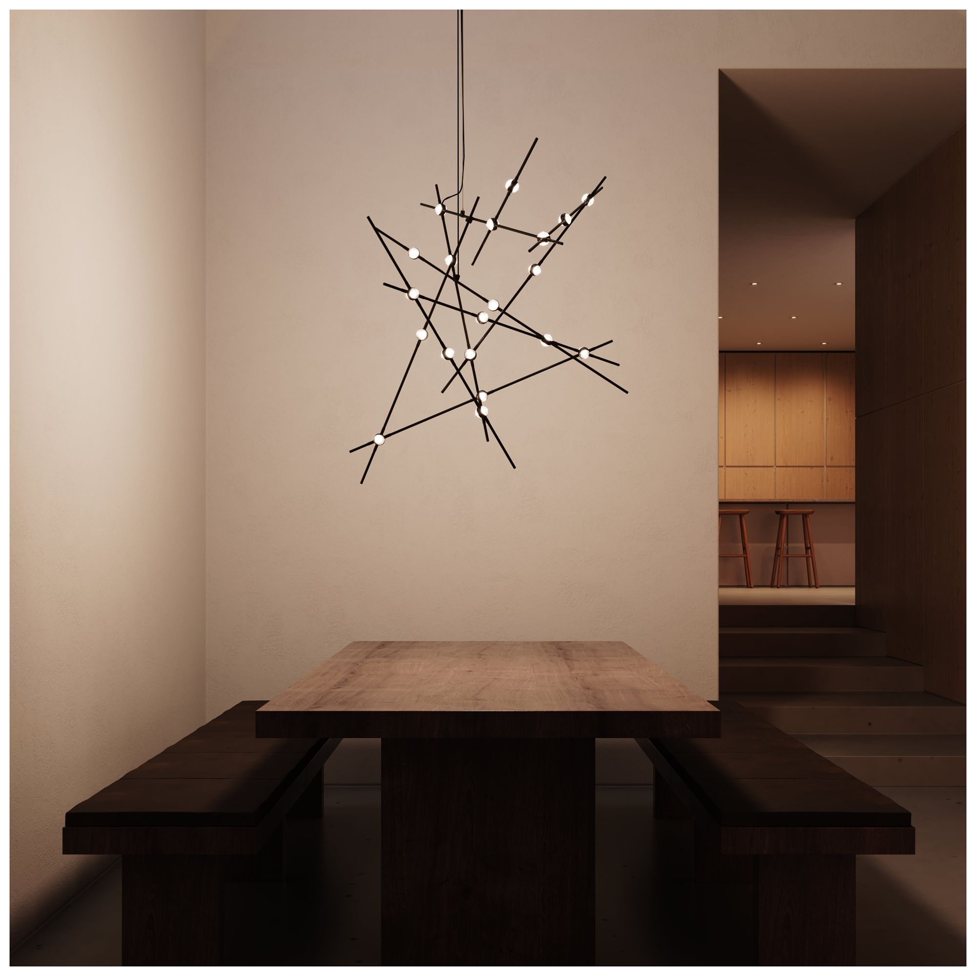 Image 6 Aquila Major 37.25"W 20.L Espresso Black LED Chandelier-Clear 2700/240"C more views
