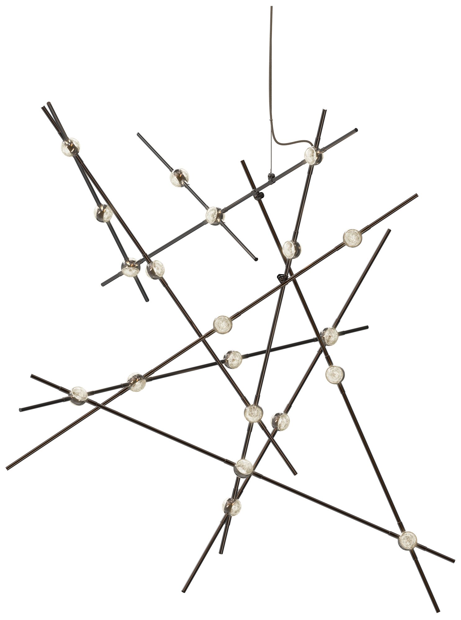 Image 2 Aquila Major 37.25"W 20.L Espresso Black LED Chandelier-Clear 3000/120"C