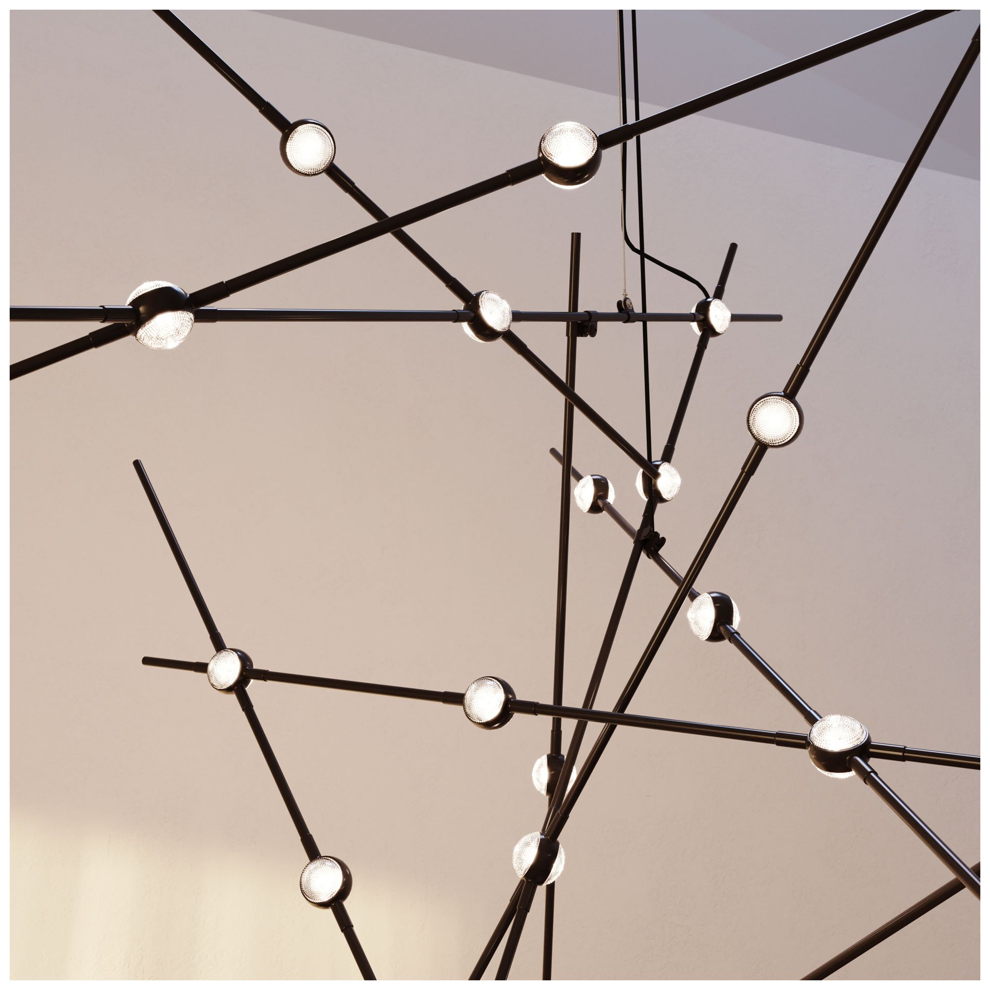 Aquila Major 37.25"W 20.L Espresso Black LED Chandelier-Clear 3000/120"C