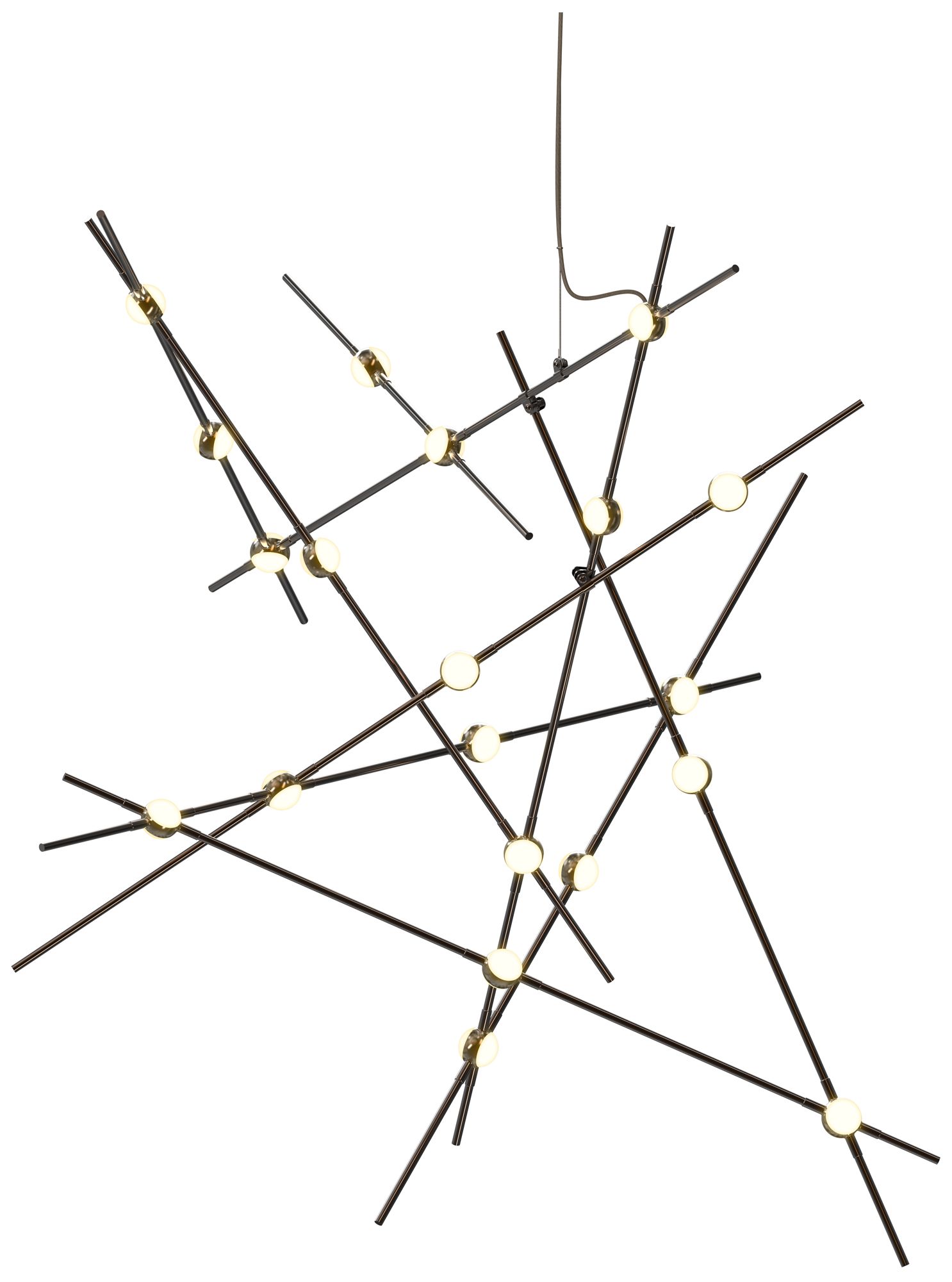 Aquila Major 37.25"W 20.L Espresso Black LED Chandelier-White 2200/120"C