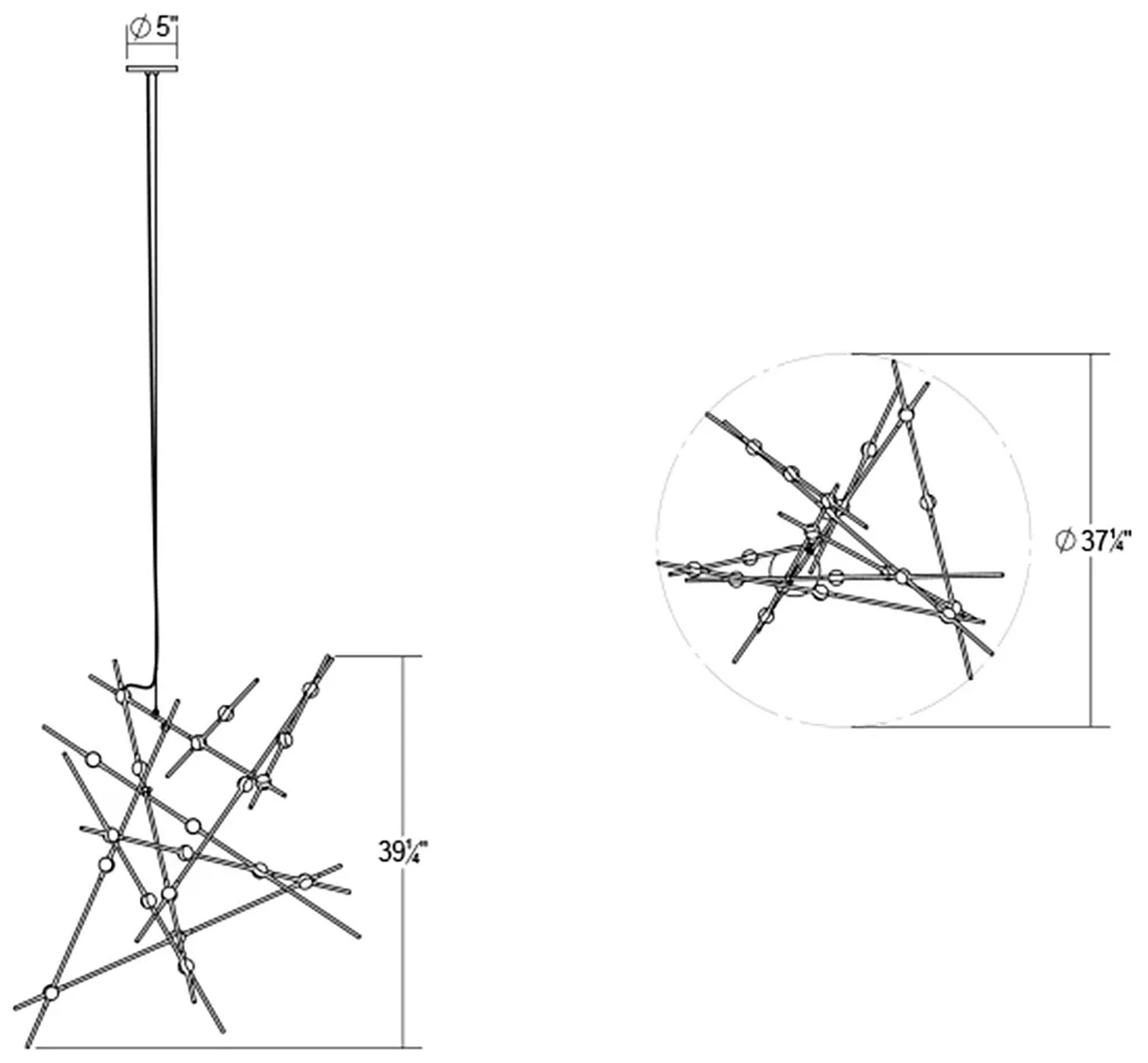 Image 2 Aquila Major 37.25"W 20.L Espresso Black LED Chandelier-White 2200/120"C more views