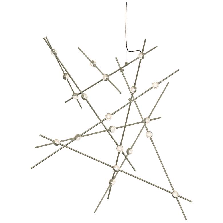 Image 1 Aquila Major LED Chandelier Satin Nickel Clear Faceted Lens 3000/240" Cable