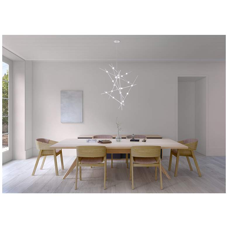 Image 2 Aquila Major LED Chandelier Satin Nickel White Optical Lens 3000/240" Cable more views