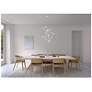2_Aquila Major LED Chandelier Satin Nickel White Optical Lens 3000/240" Cable more views