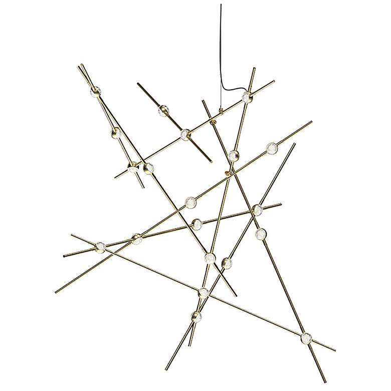 Image 1 Aquila Major Pendant - Satin Brass - Clear Acrylic Lens