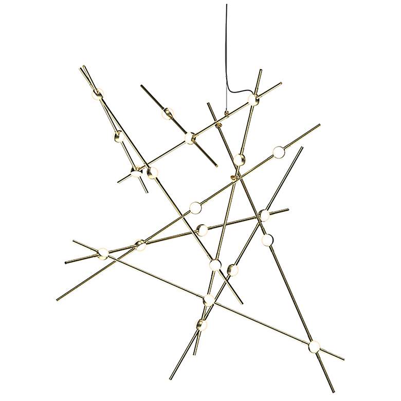 Image 1 Aquila Major Pendant - Satin Brass - White Acrylic Lens