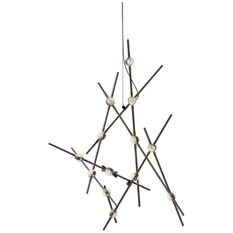 Image 1 Aquila Minor 25.75"W 13.L Espresso Black LED Chandelier-Clear 2700/240"C