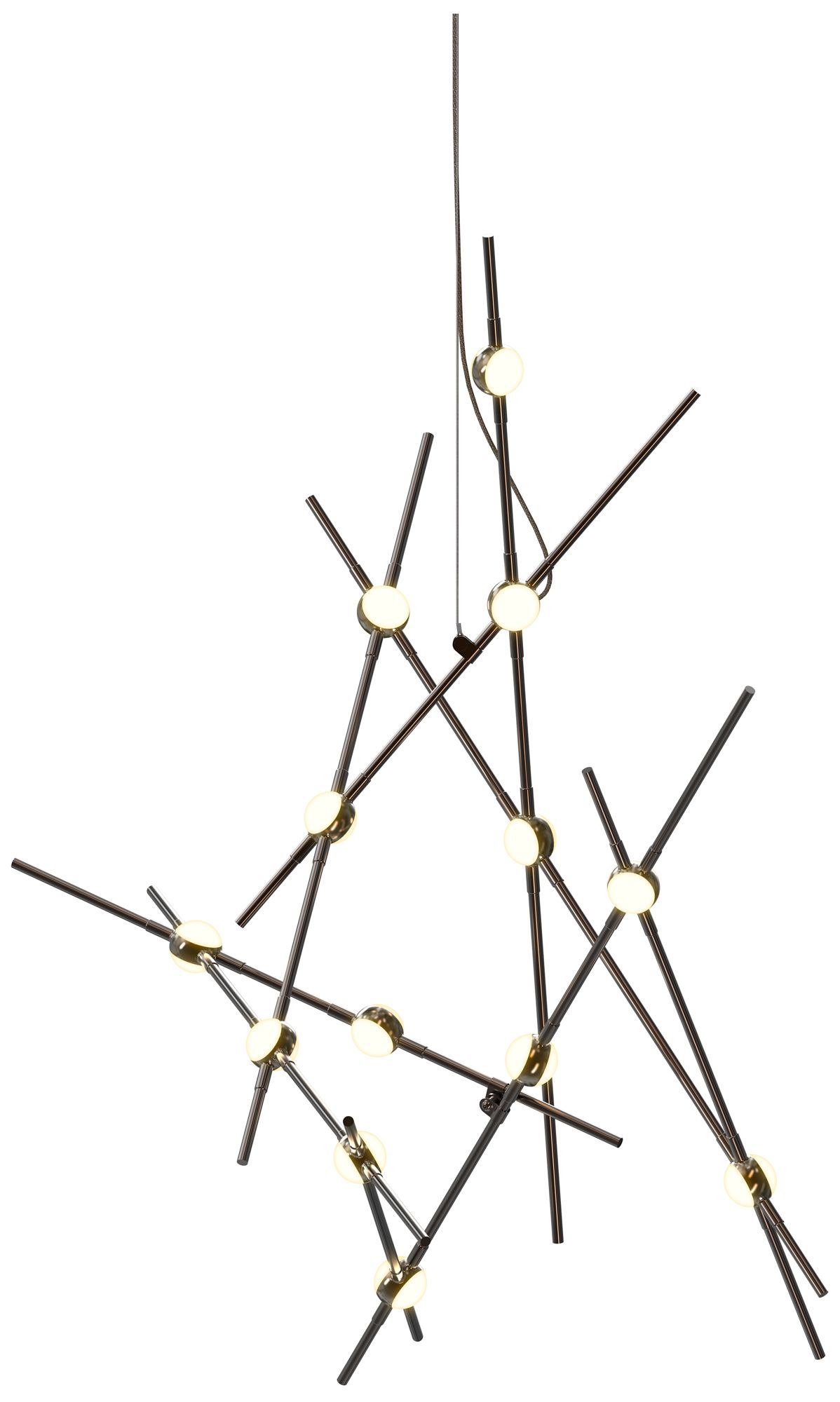 Aquila Minor 25.75"W 13.L Espresso Black LED Chandelier-White 3000/120"C