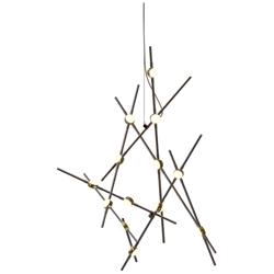 Aquila Minor 25.75"W 13.L Espresso Black LED Chandelier-White 3000/120"C
