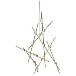 Aquila Minor Pendant - Satin Brass - Clear Acrylic Lens