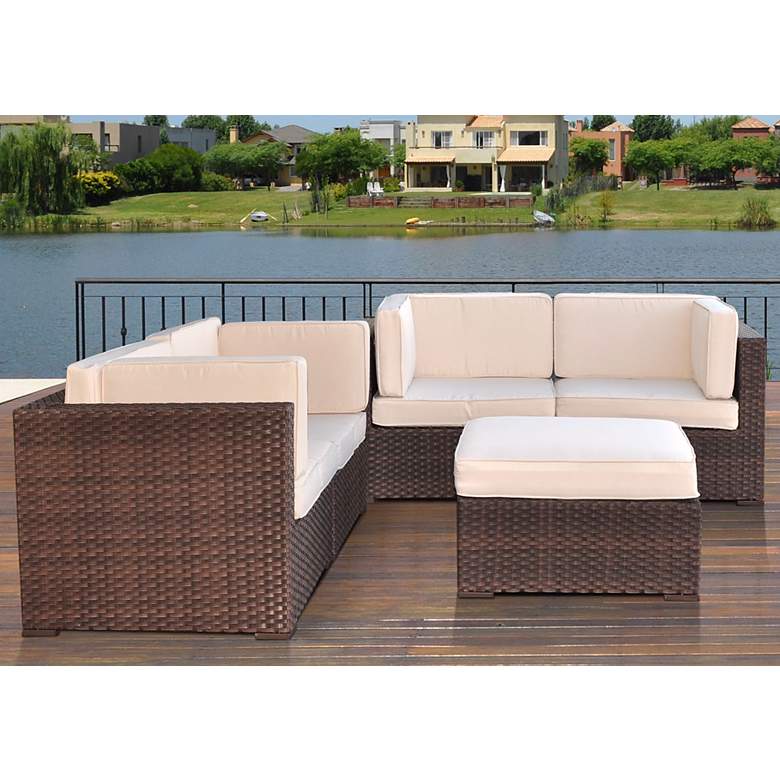 Image 1 Aquitaine Off-White 5-Piece Outdoor Seating Patio Set