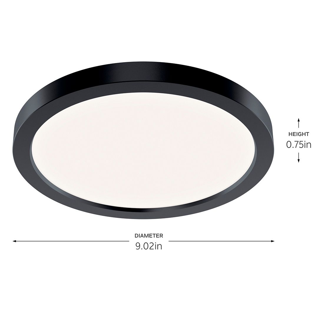 Image 5 Ara 9-in Flush Mount 3000K in Black more views