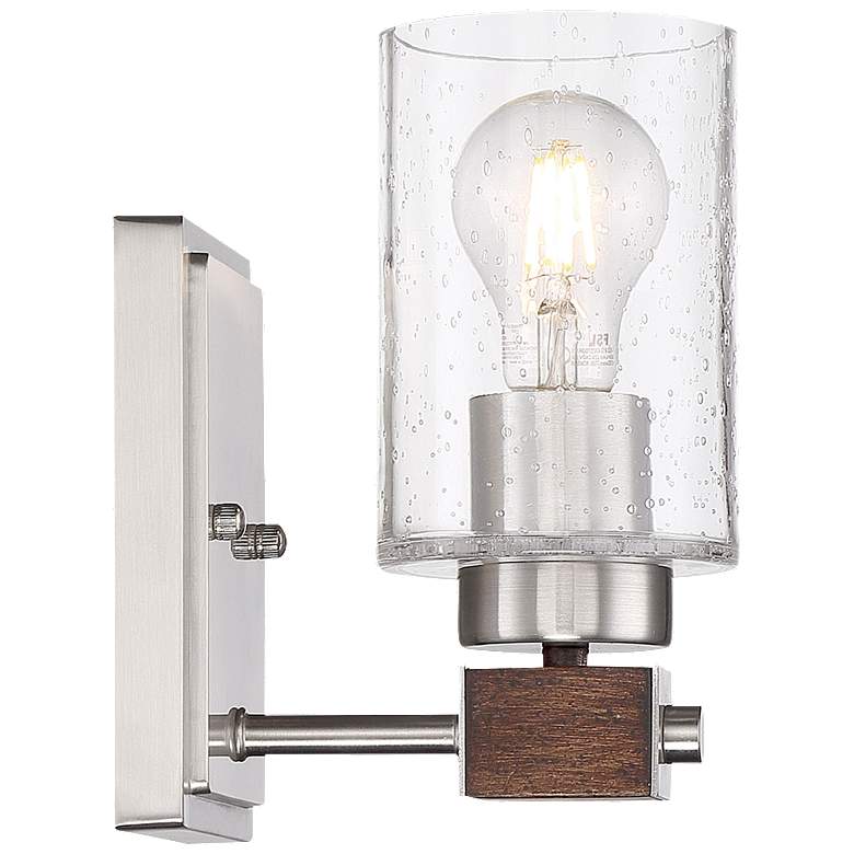 Image 1 Arabel; 1 Light; Vanity; Brushed Nickel and Nutmeg Wood Finish
