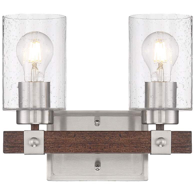 Image 1 Arabel; 2 Light; Vanity; Brushed Nickel and Nutmeg Wood Finish