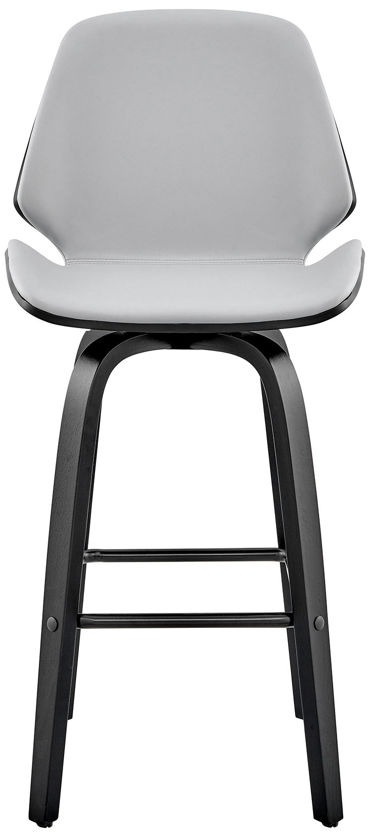 Image 3 Arabela 26 in. Swivel Barstool in Black Finish with Gray Faux Leather more views
