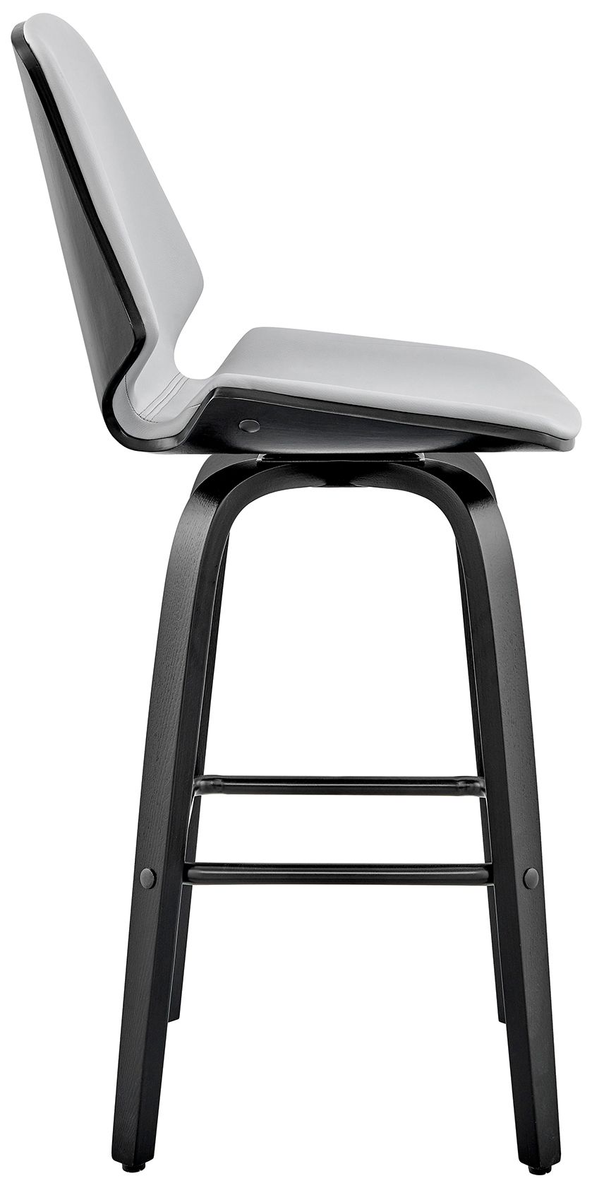 Image 4 Arabela 26 in. Swivel Barstool in Black Finish with Gray Faux Leather more views