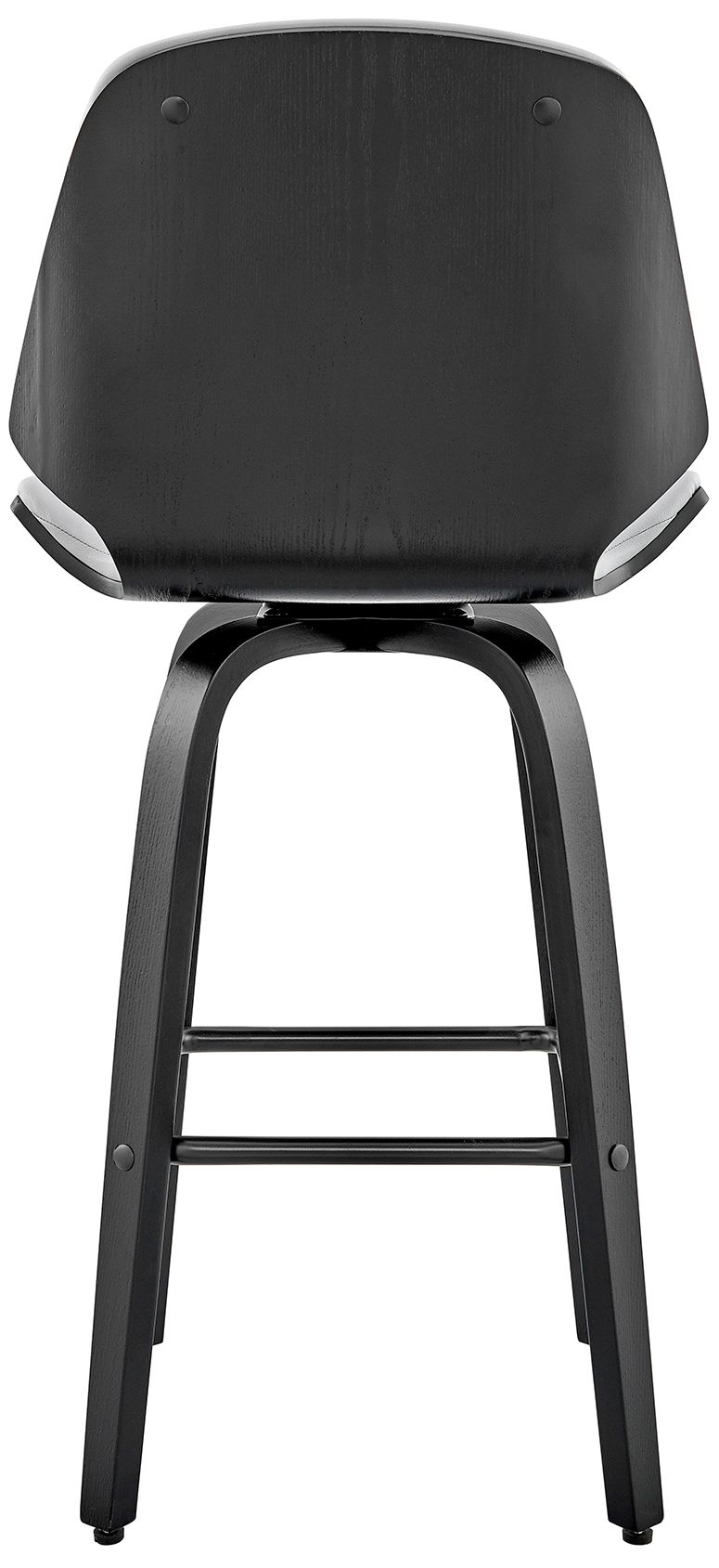 Image 6 Arabela 26 in. Swivel Barstool in Black Finish with Gray Faux Leather more views
