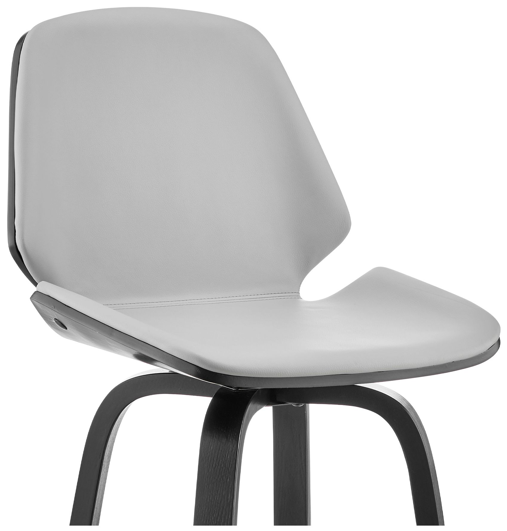Image 7 Arabela 26 in. Swivel Barstool in Black Finish with Gray Faux Leather more views