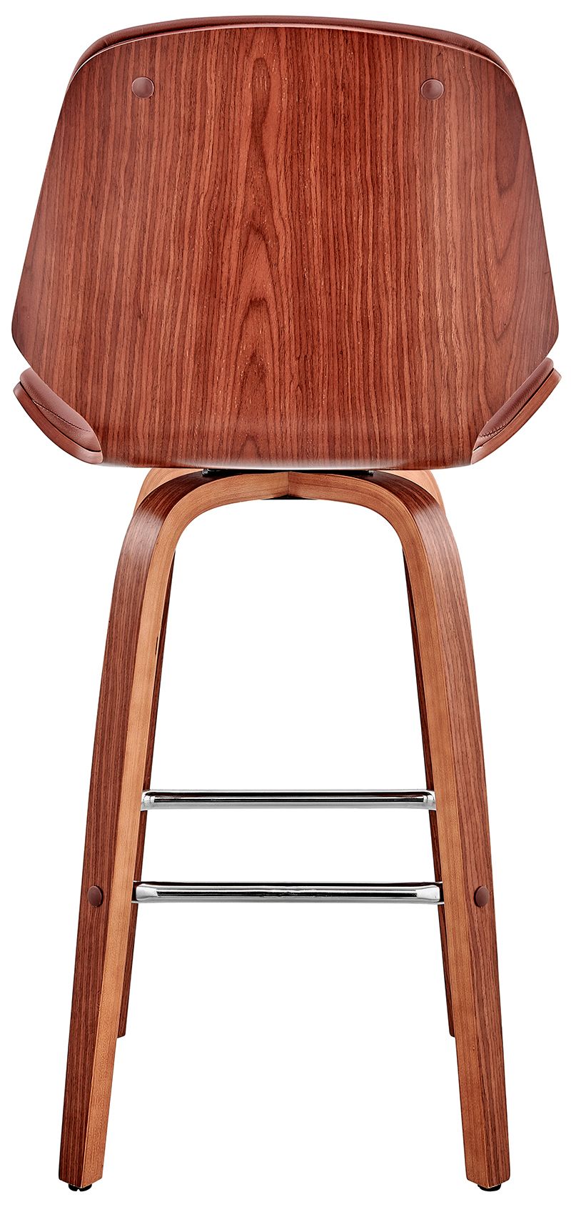 Image 6 Arabela 26 in. Swivel Barstool in Walnut Finish with Brown Faux Leather more views