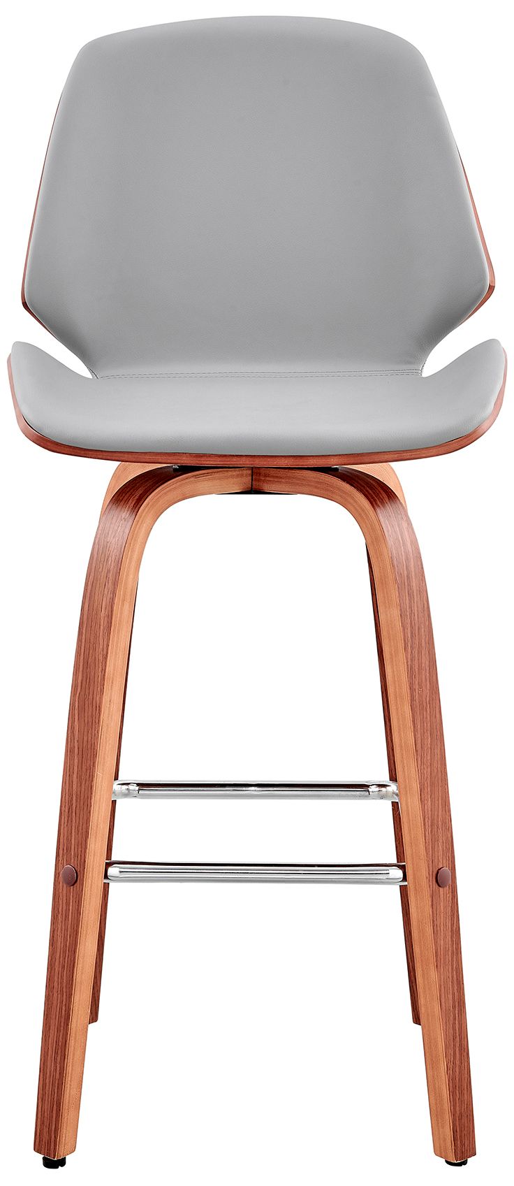 Image 3 Arabela 26 in. Swivel Barstool in Walnut Finish with Gray Faux Leather more views