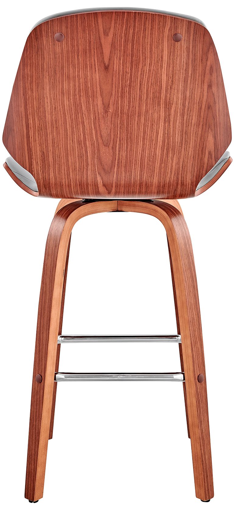Image 6 Arabela 26 in. Swivel Barstool in Walnut Finish with Gray Faux Leather more views