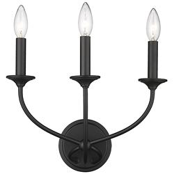 Arabella 11 1/2" High Matte Black 3-Light Wall Sconce