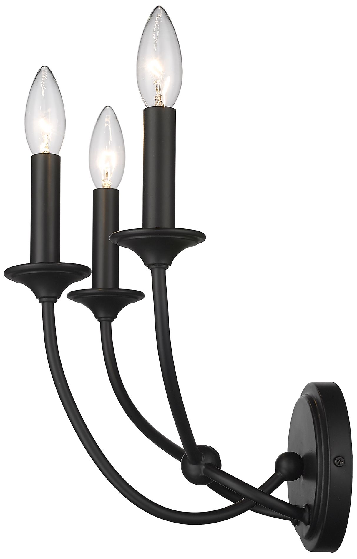 Image 5 Arabella 11 1/2" High Matte Black 3-Light Wall Sconce more views