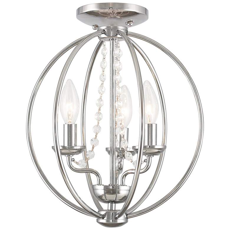 Image 2 Arabella 12" Wide Polished Chrome and Crystal Orb Ceiling Light