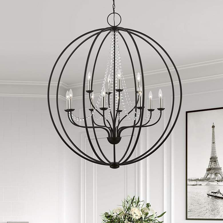 Image 1 Arabella 12 Light Black Foyer Chandelier