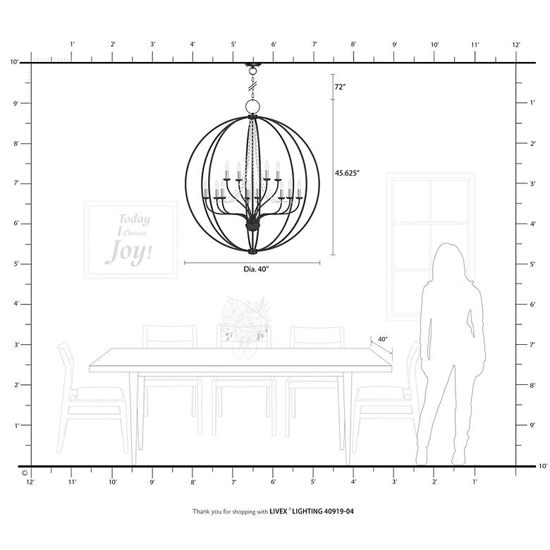 Image 4 Arabella 12 Light Black Foyer Chandelier more views