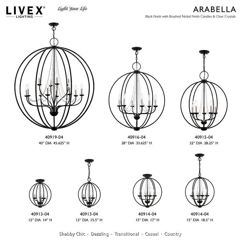 Image 5 Arabella 12 Light Black Foyer Chandelier more views