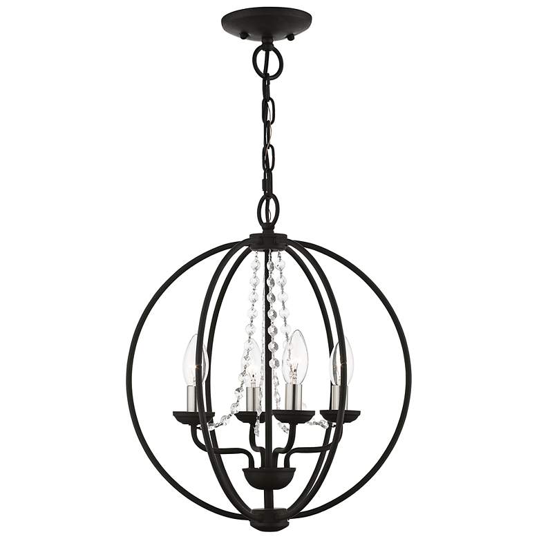 Image 2 Arabella 15" Wide Black 4-Light Chandelier