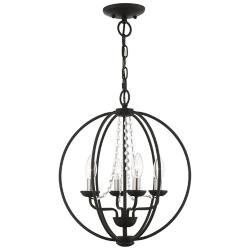Arabella 15" Wide Black 4-Light Chandelier