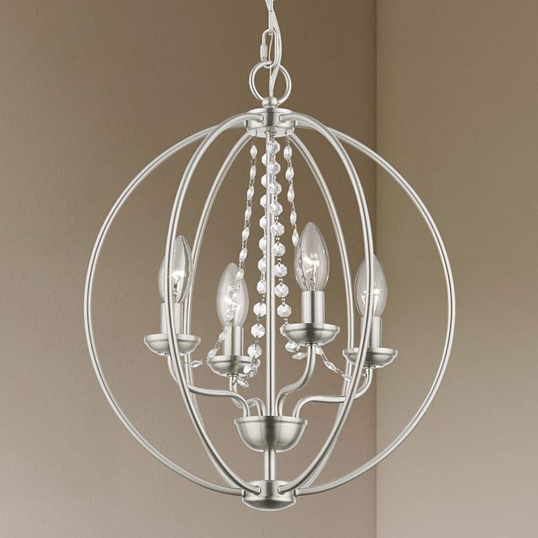 Image 1 Arabella 15" Wide Brushed Nickel 4-Light Pendant Light