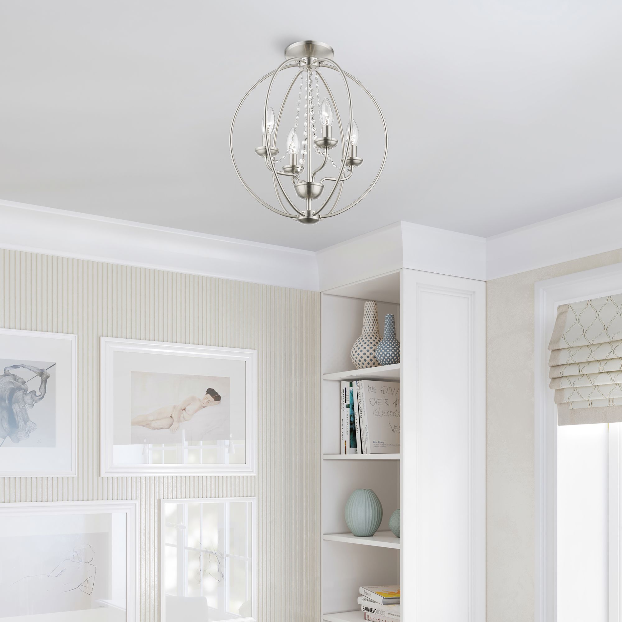 Arabella 15" Wide Brushed Nickel 4-Light Pendant Light